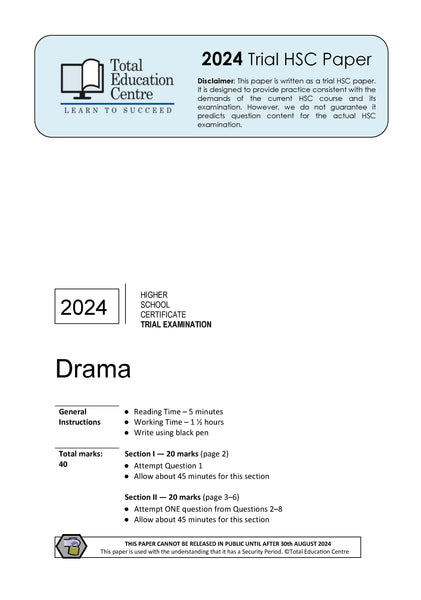 2024 Trial HSC Drama