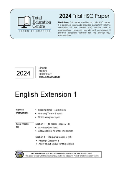 2024 Trial HSC English Extension 1