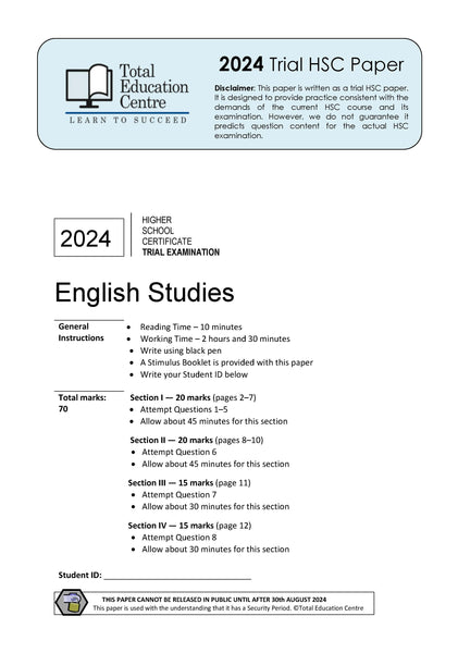 2024 English Studies HSC Trial