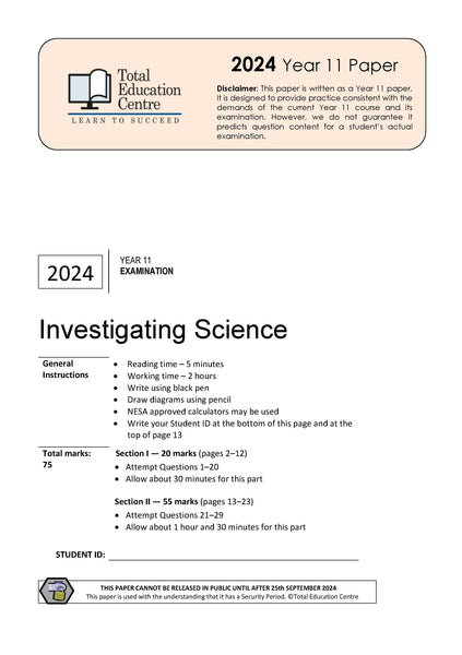 2024 Investigating Science Yr 11