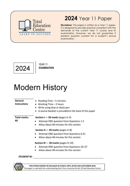 2024 Modern History Year 11