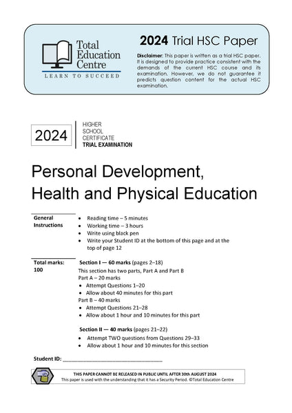 2024 Trial HSC PDHPE